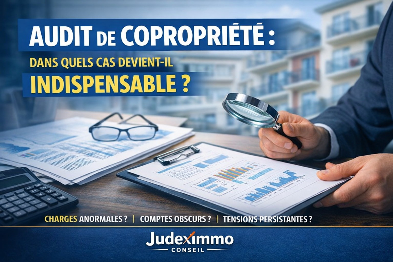 Audit de copropriété avec analyse des charges, comptes et gestion d’immeuble