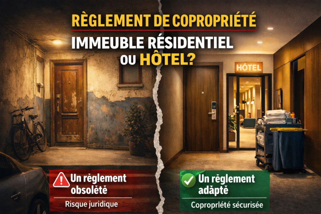 Différence entre règlement de copropriété obsolète et règlement à jour dans un immeuble résidentiel
