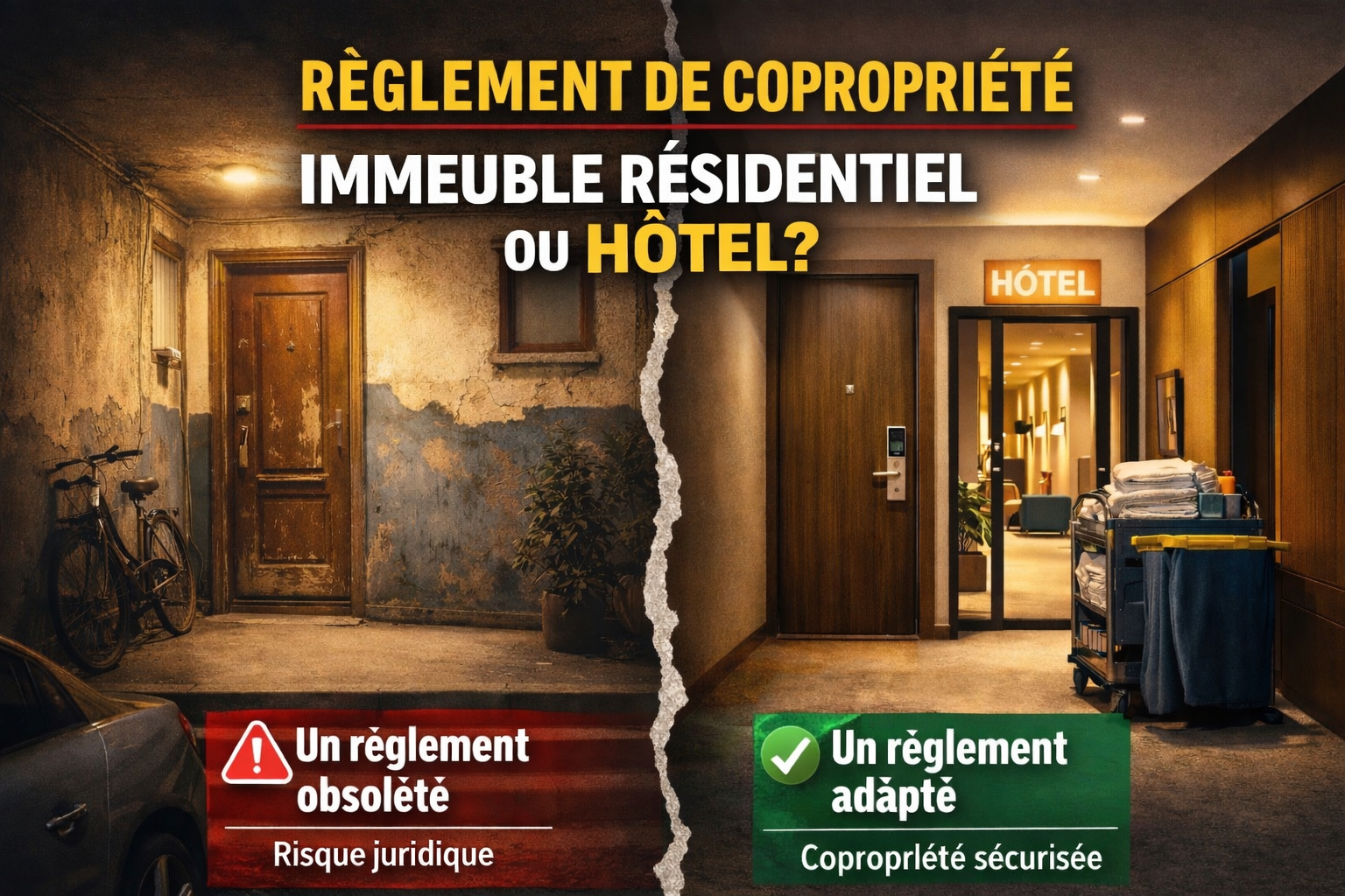 Différence entre règlement de copropriété obsolète et règlement à jour dans un immeuble résidentiel
