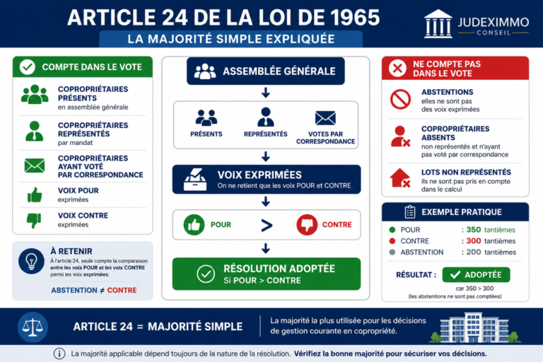 Article 24 loi 1965 : comprendre la majorité simple en copropriété