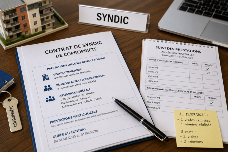 Contrat de syndic : visites obligatoires, réunions et forfait expliqués