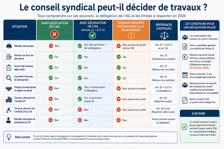 Le conseil syndical peut-il décider de travaux en copropriété ?