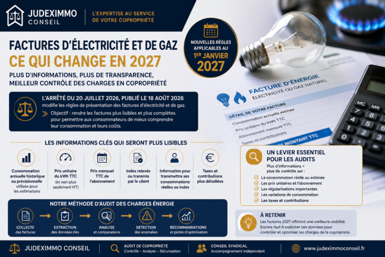 Factures d’électricité et de gaz en copropriété : ce qui change au 1er janvier 2027