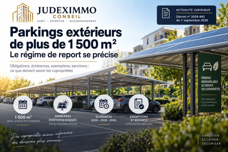 Parking de copropriété de plus de 1 500 m² : faut-il installer des ombrières photovoltaïques ?