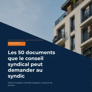 Couverture du guide « Les 50 documents que le conseil syndical peut demander au syndic »